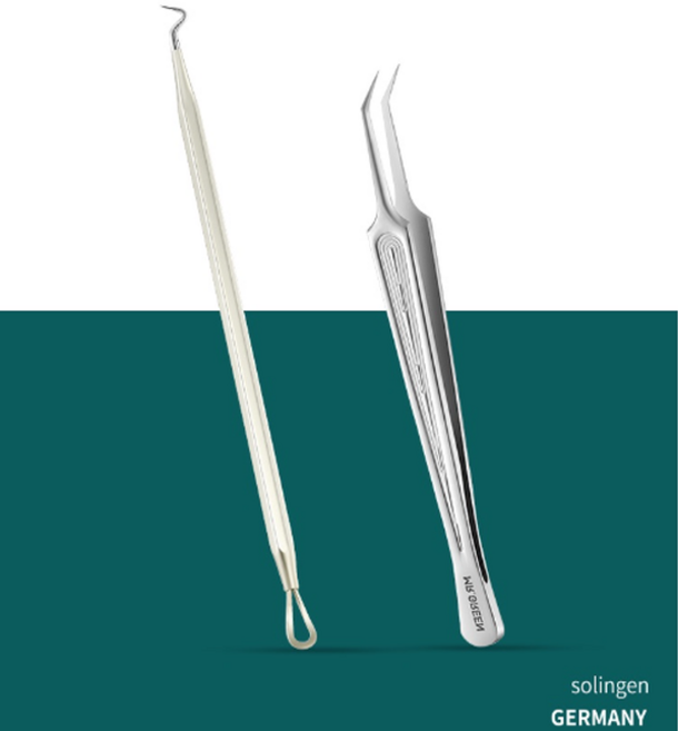 [미스터그린 공식몰] 여드름압출기 핀셋세트 독일 의료용스테인레스 뾰로지 예리하고 안전한압출기 MR-2191 PLUS, 1개, MR-2177