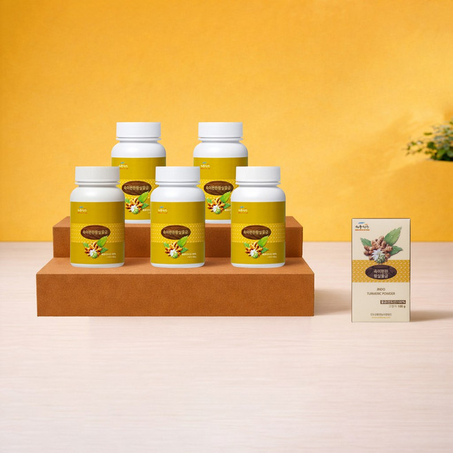 [해풍청송] 왕실분말 100gX5개 *사은품[과립스틱 10g] 진도산 국내산강황(울금) 커큐민 강황, 100g, 5개