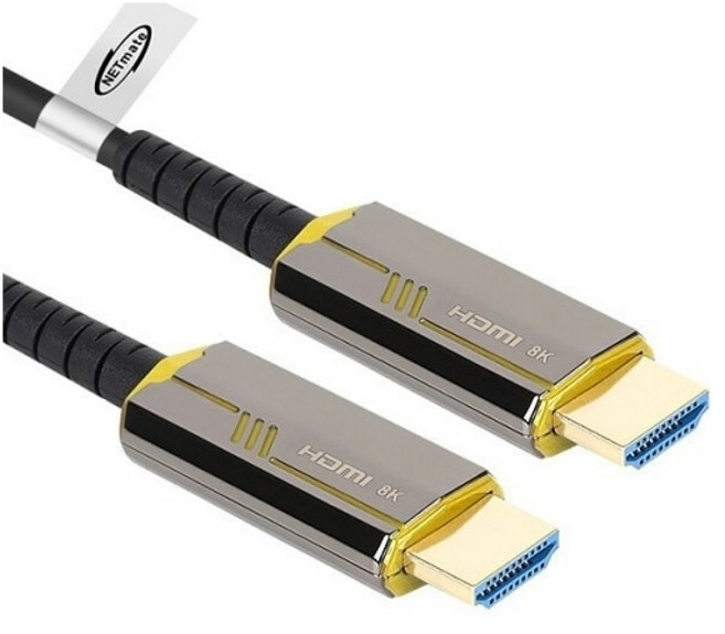 강원전자 NETmate NM-HAP30G HDMI2.1 Hybrid AOC 케이블 30m (골드), 1개