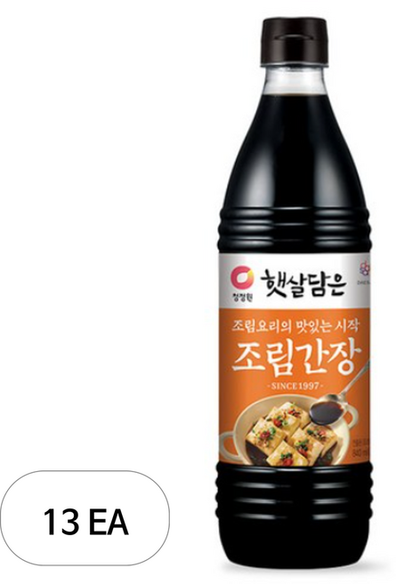 청정원 표고버섯과 다시마로 맛을 낸 햇살담은 자연숙성 조림간장, 840ml, 13개