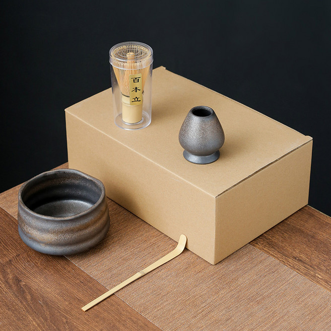 JODDA 도자기 말차 그릇 비주얼 차를 주문하는 도구 일본계 찻종 신상품, 핸드메이드 도자기/금색, 1세트