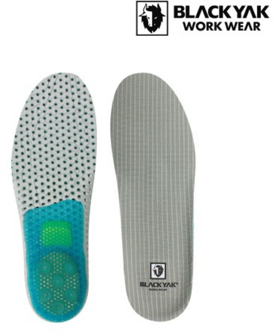 블랙야크워크웨어 5레이어 멀티 쿠션 고탄성 소프트젤 족저근막 인솔 깔창 양발 세트