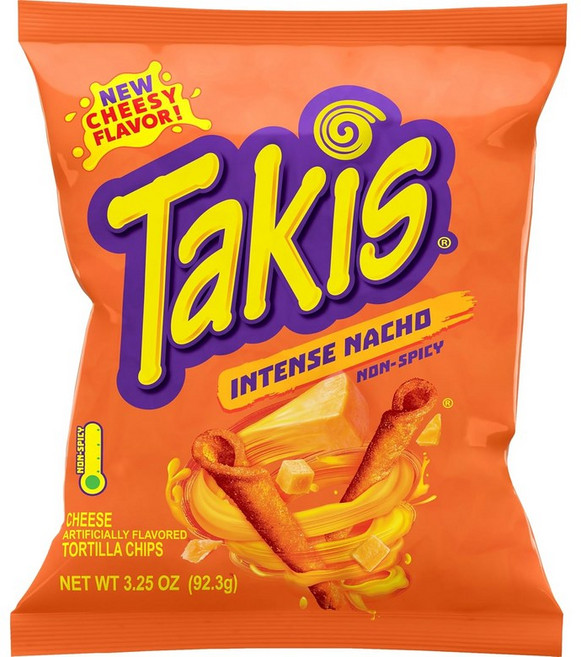 미국간식 타키스 인텐스 나초 92.3g 1봉지 치즈 맛 롤 토르티야 칩, Nacho Cheese