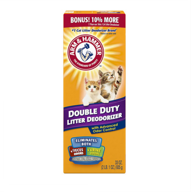 암앤해머 더블 듀티 고양이 배설물 탈취제 애완동물 악취 제거제 935g 2개