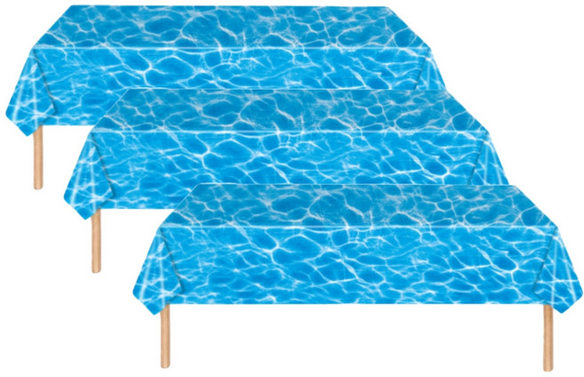 물결 테이블보 방수 파티 식탁보 6인용, 3개입, 1개