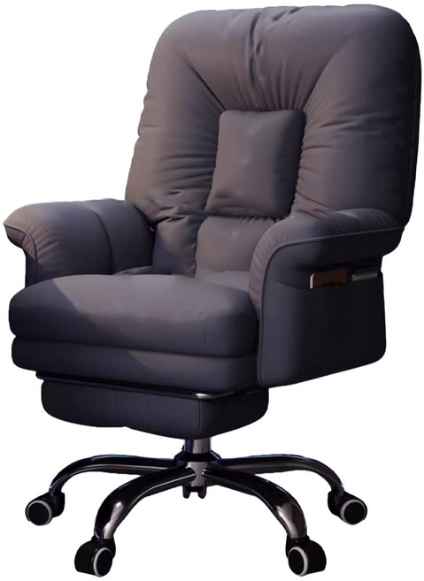 人體工學電競椅 旋轉遊戲椅 躺椅式電腦椅 高背舒適 可躺升降旋轉 辦公學生通用, 灰色 靠背五檔調節+腳踏, 灰色