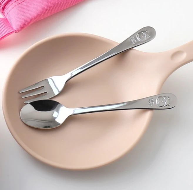 블룸엣홈 유아용 베어 스푼포크 세트, SILVER, 스푼 + 포크, 3세트 - 쿠팡