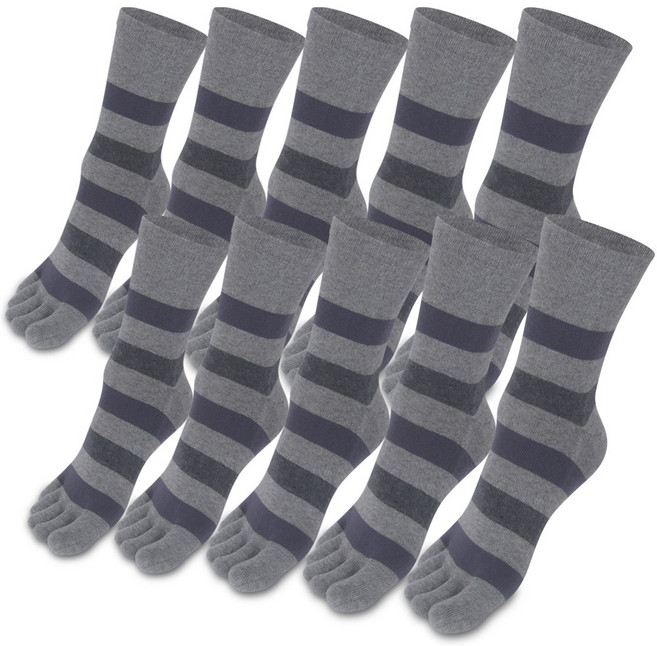 골져스토어 남자 발가락양말 10켤레 국내생산 빅 스트라이프 줄무늬 발가락 양말 10켤레 set