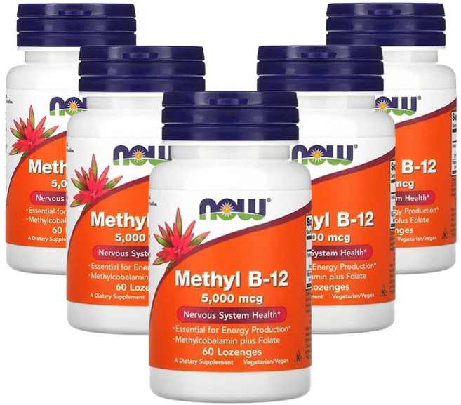 나우푸드 메틸 B-12 5 000mcg 120로렌지, 5개, 120정 - 쿠팡