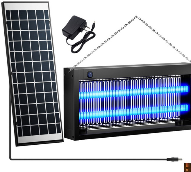 태양광 벌레 퇴치기 대형 곤충 야외 야외모기퇴치기 가정용 램프, 블랙 충전식 벌레 퇴치기 태양전지패널
