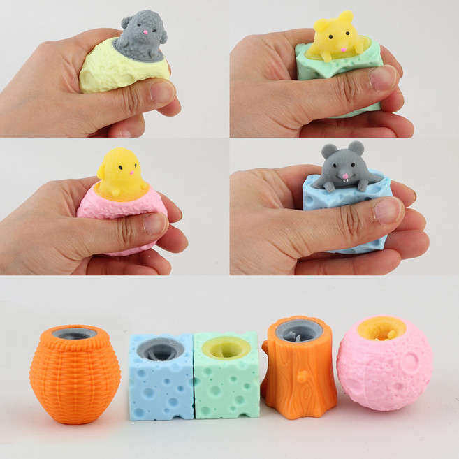 까꿍 두더지 주물럭/다양한 동물 스트레스 해소 말랑이, 랜덤, 20개