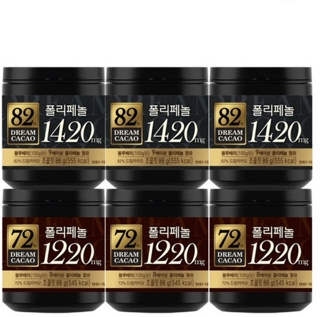 드림카카오 82%X3개 + 드림카카오72%X3개, 516g, 1세트