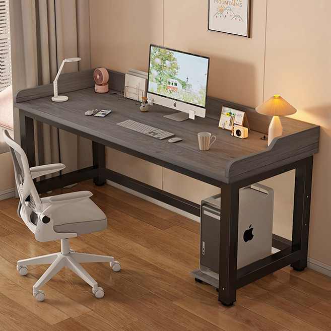 서재 사무용 가드형 간이 책상 편한 게이밍 컴퓨터 테이블, 그레이+블랙