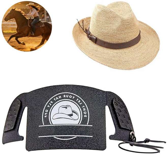 루베이 카우보이 모자 고정끈 강풍고정 휴대 간편 형태 유지 승마/사냥/등산/캠핑