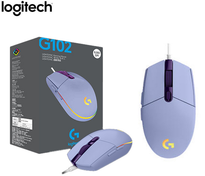 로지텍 G102 2세대 LIGHTSYNC 게이밍 유선마우스, G102 LIGHTSYNC, 라일락 정품박스
