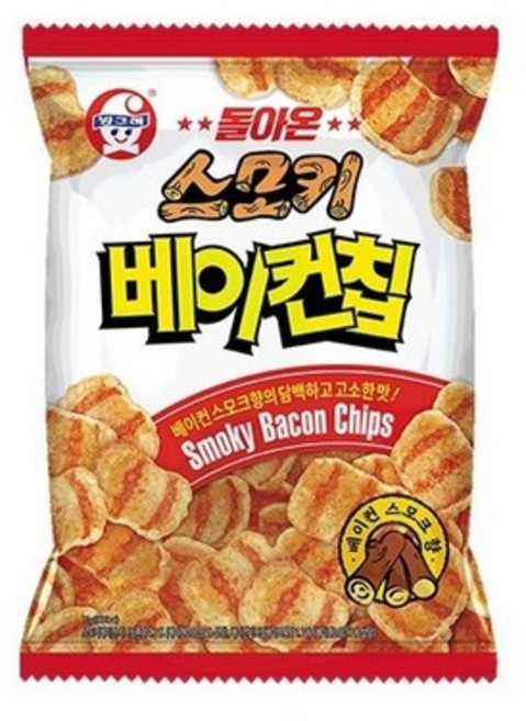 은진유통)돌아온 스모키 베이컨칩 베이컨스모크향 70g, 1개