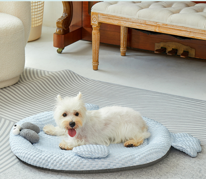 DANGZ 여름 시원한 반려동물 방석 쿠션, 1개, 블루