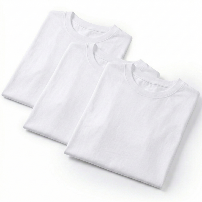 맥스모어 빅사이즈 남녀공용 오코텍스 30수 순면 무지 반팔티 3장