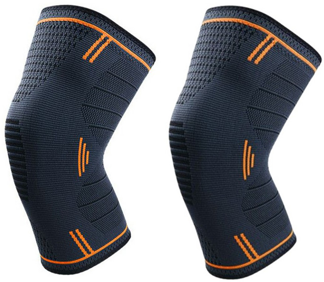 Vakedy 무릎보호대 슬개골 관절 보호 농구 러닝 헬스, 오렌지, 2개