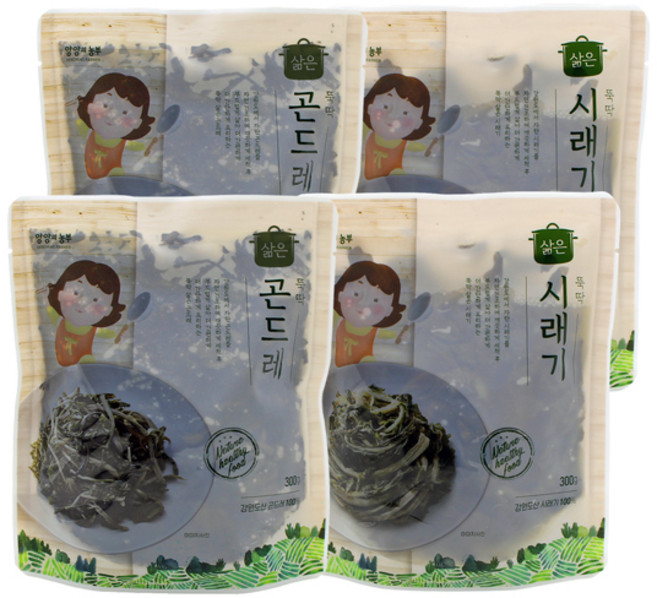 뚝딱 삶은 시래기 300g x 2개+곤드레 300g x 2개, 1박스