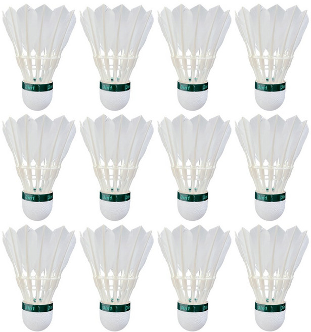 낫소 NSC-701 셔틀콕 12개입/깃털/배드민턴 연습용, 1개, 12개입