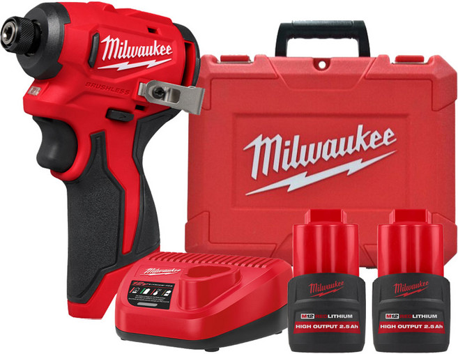 밀워키 M12 BLIDRC-252C 충전임팩드라이버 12V 2.5AH BL모터 무선 임팩트, 1개