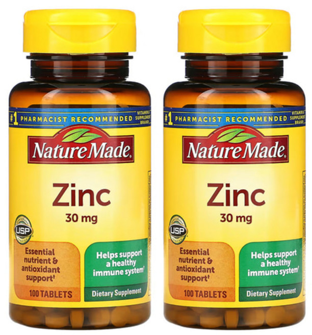 네이처메이드 징크 글루콘산 아연 Zinc 30mg 100정 x2통, 2개