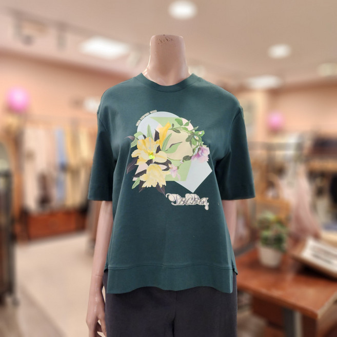 BCBG 플라워 TS 티셔츠_ B3M4X421 43 [D/GREEN]