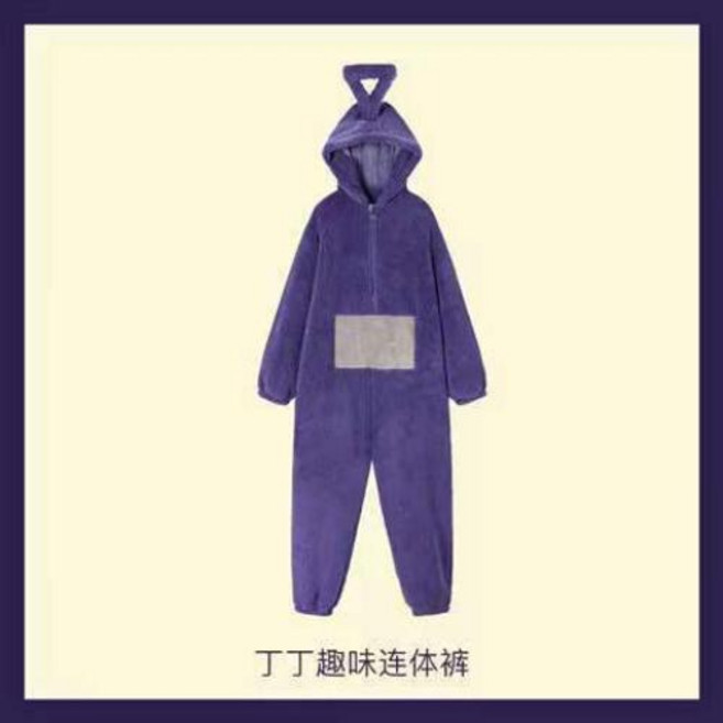 성인 어린이 Teletubbies 의상 부드러운 긴 소매 조각 잠옷 의상 Lala 홈 의류 코스프레 성인 unisex HomeWear