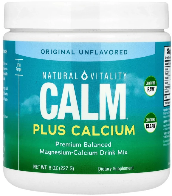 네츄럴바이탈리티 CALM 플러스 칼슘 스트레스 방지 드링크 믹스 오리지널(무맛) 226g(8oz), 227g - 쿠팡