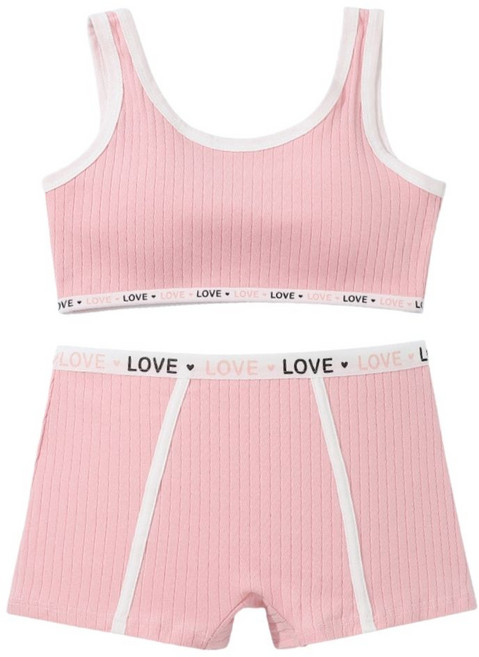 주니어 데일리 면 브라 팬티 세트