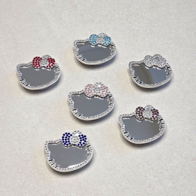 디어굿즈 미러 리본고양이 거울 스마트톡 6종, 라이트 블루