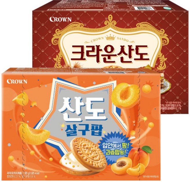 크라운 산도 살구팝 +밤티라미수 323g, 1세트, (총2개)
