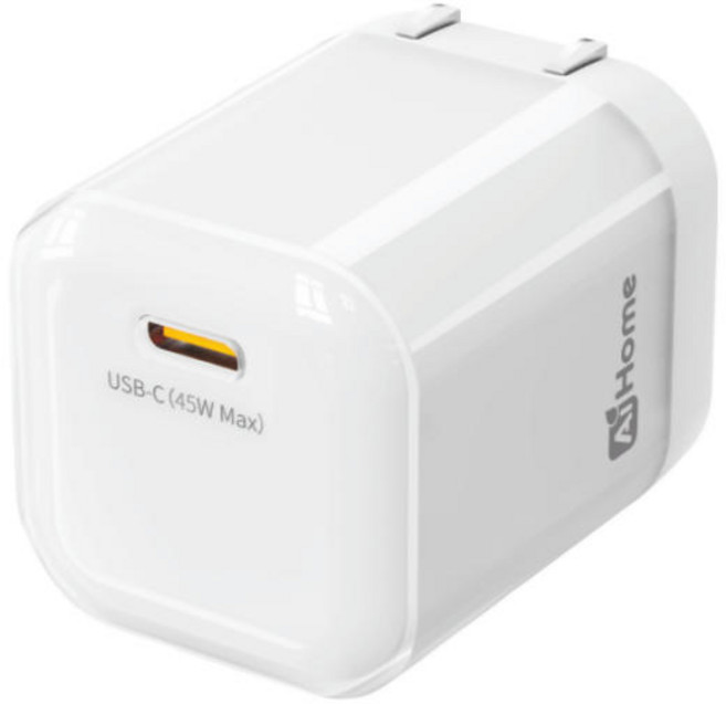 【小冰塊】45W氮化鎵快充組 支援iPhone 16 Pro Max/Android GaN迷你PD充電器, 1個, 快充頭（不附線）, 白色