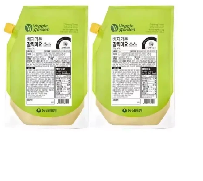 베지가든 갈릭마요소스 1kg (식물성) 2개, 1개