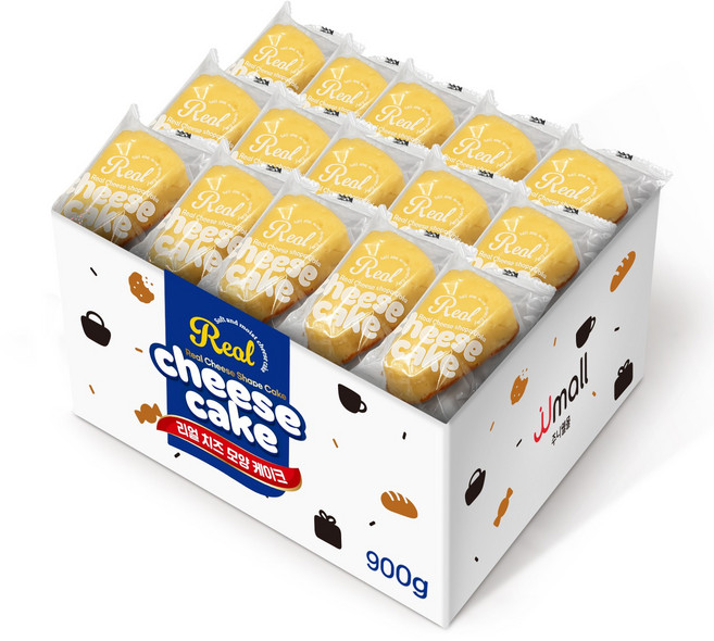 리얼 한입 치즈케이크 미니 대용량 아침 식사대용 빵, 1박스, 900g