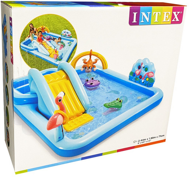INTEX 인텍스 정글 슬라이드 플레이 센터 풀장244X198X71CM, 정글슬라이드풀장, 1개
