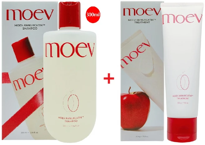 모에브 아누카틴 샴푸 사과향 300ml + 아누카틴 트리트먼트 200g 세트, 1개 - 쿠팡