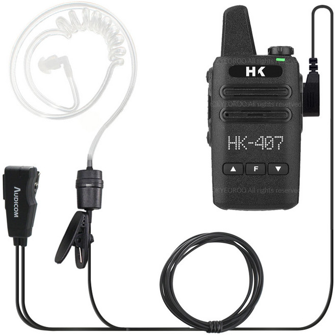 HD-400 HK-407 무전기용 오디콤 AC-EM1001 이어마이크 인이어 리시버 켄우드2핀, 1개