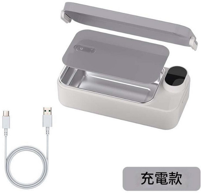 AQWA 無線加熱保溫餐盒, 充電款 灰色900ml, 1個