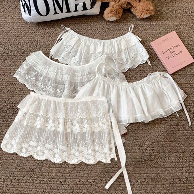 레이스 레이어드 랩 스커트 4종