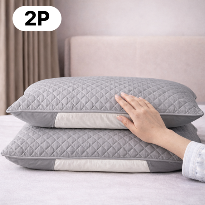 다비온 간편교체 베개커버 퀄팅 2p