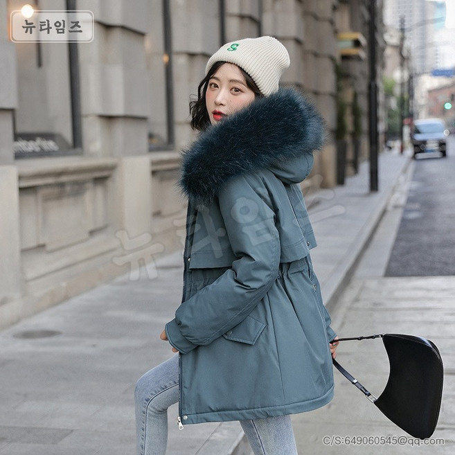 패딩 점퍼 2023 겨울 램스울 여성 루즈핏 코트 2B339