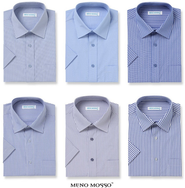 남성용 반팔 빅사이즈 여름 와이셔츠 스트라이프 체크 셔츠