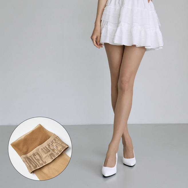 국내생산 미끄럼방지 고탄력 허벅지 밴드 스타킹 2켤레