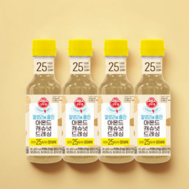 오뚜기 Light Joy 칼로리를 줄인 아몬드캐슈넛 드레싱 290g 맛있는, 4개