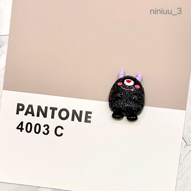niniuu_3 可愛怪獸磁鐵 多色造型 辦公室廚房白板文具吸鐵, 黑怪獸