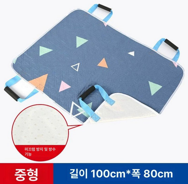 환자 들것 노인 와상 어르신 이동 중형 리프트 접이식, 미끄럼 방지 중형 통기성 방수, 1개, 기본 색상