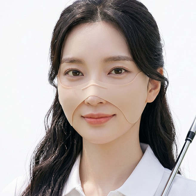더간다 숨쉬기편한 쿨링 자외선차단 마스크 골프 라이딩 얼굴햇빛가리개 나비마스크, 1개, 스킨