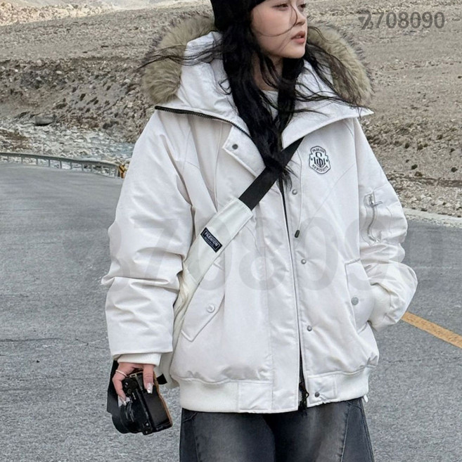 708090 여성 퍼카라 카고 패딩 겨울 루즈핏 다운 점퍼